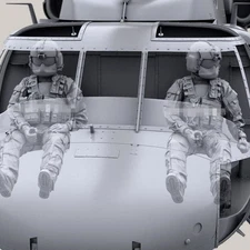 1/35 Scale Resin Figure Kit Helicopter Pilot 2 Men (Helicopter Not Included)