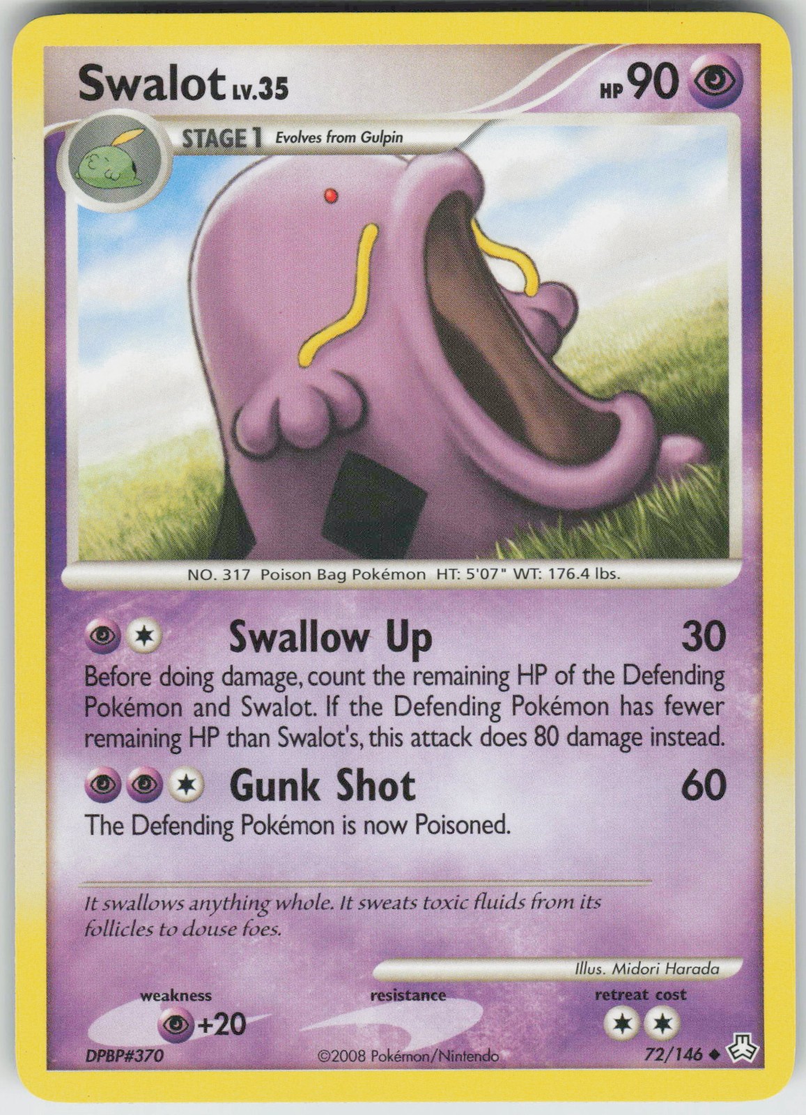 Pokemon Swalot 72/146 Legends Awakened Uncommon NM
