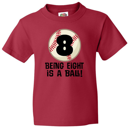 Inktastic 8th Birthday Baseball 8 Year Old Boy Youth T-Shirt Eight Im Ball Boys