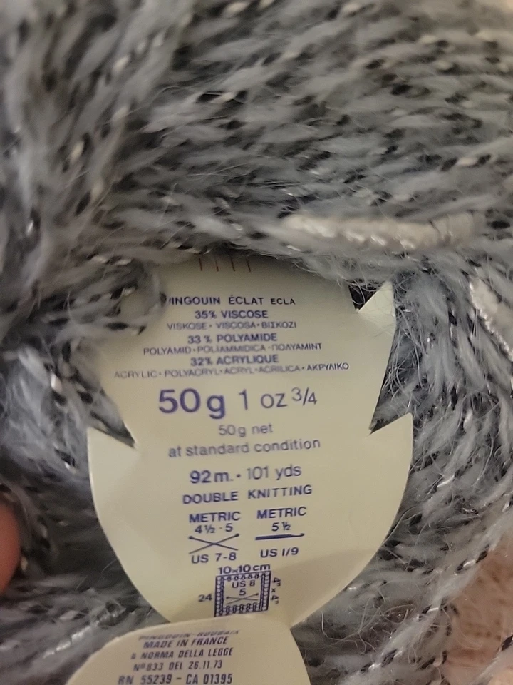 4 bolas de hilo vintage de pingüino viscosa poli 50 g azul nácar - 50 gramos Foto 2 de 3