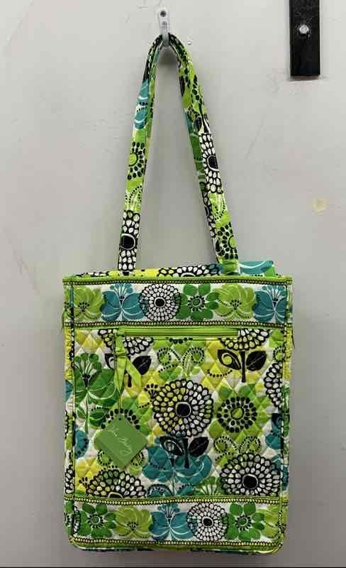 Vera Bradley Lime's Up Quilted Cotton Laptop Travel Tote Bag NWT