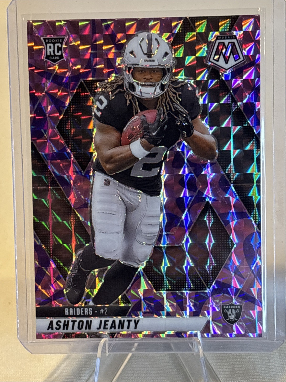 Ashton Jeanty 2025 Mosaic Reactive Purple #345 RC Raiders