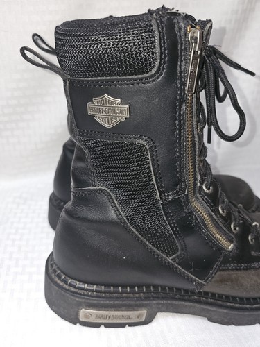Harley Davidson 91542 Herren Größe 9,5 Leder Reißverschluss Motorrad Reitstiefel Schwarz  - Bild 2 von 11