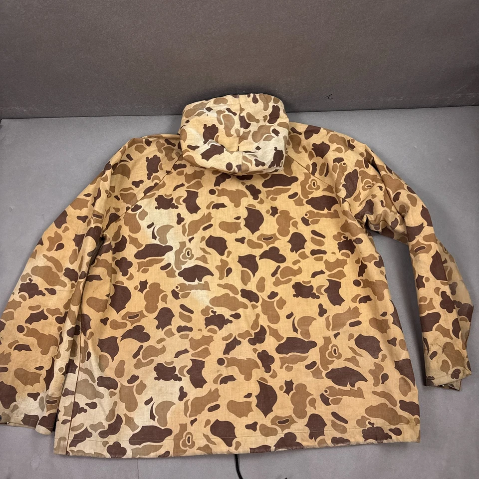 Chaqueta camuflada de pato vintage para hombre grande caza aves acuáticas ciervo impermeable con capucha Foto 2 de 4