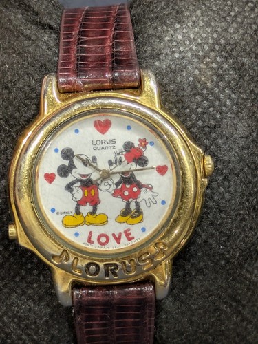 Lorus Musical Mickey And Minnie Mouse Love Musical Watch V421-0020 NewBtry WORKS