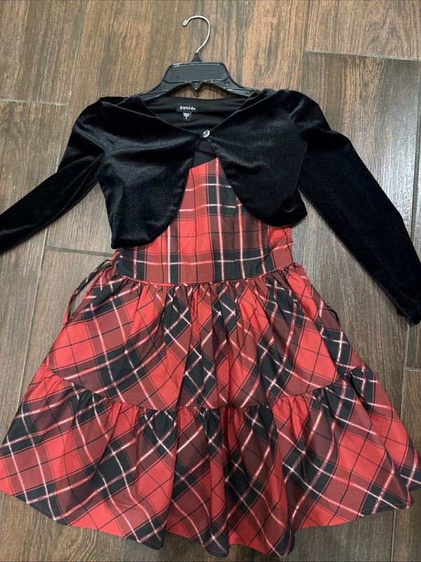 Zunie Girls' Dress Size 7 Red and Black