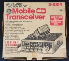 VINTAGE GE 3-5819 2-WAY ALL CHANNEL MOBILE CB RADIO TRANSCEIVER W/MIC New 