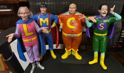 The Three Stooges 3D Printed Cartoon Set 4 Figure Set 1:18