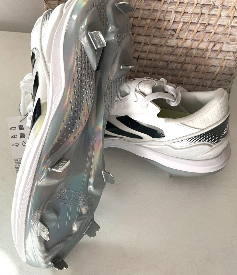 Adidas Women’s PureHustle 2 Elite Metal Cleats Size 10 White/black - Image 3 of 4