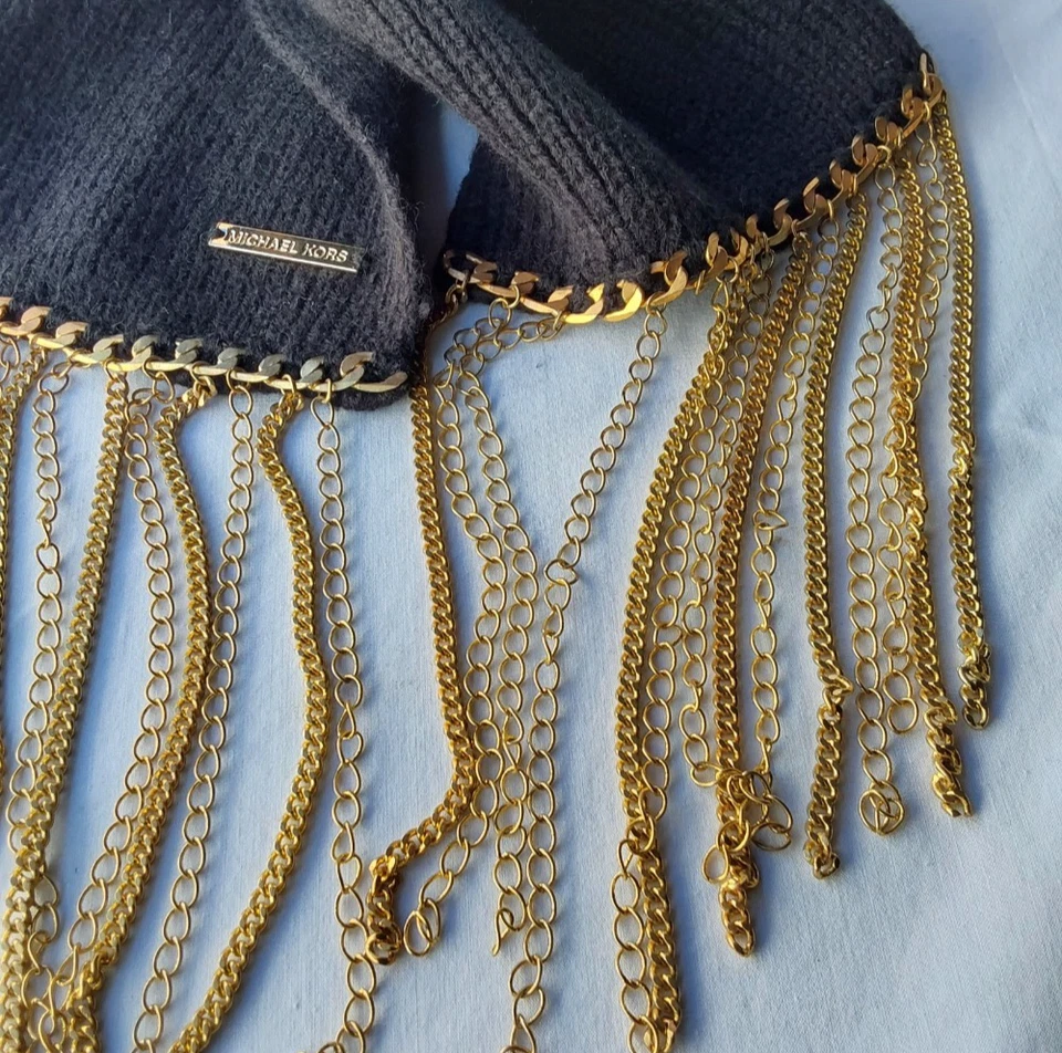 Bufanda Michael Kors vintage para mujer - 100 % lana MK - talla 74x6" rara Foto 3 de 4