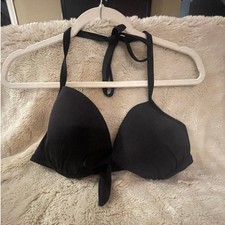 Shade Shore Light Lift Halter Bikini Top Lightweight Black Women's Size 38D