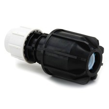 MDPE Alkathene Blue Mains Water Pipe 25mm to 15-22mm Universal Coupler - Plasson