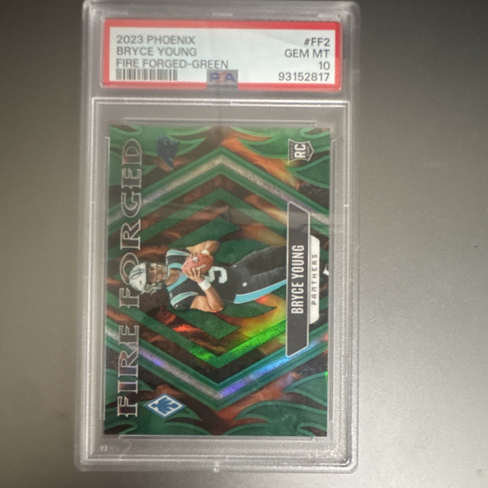 Bryce Young Panini Phoenix Fire Forged #FF2 Green