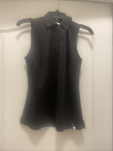 Lady Hagen Women's Pique Sleeveless Polo Black Size Small - Picture 3 of 4