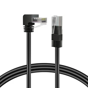 Cat6 Câble Ethernet (angle droit vers le bas, 6 FT), RJ45 90 Degré Cord réseau