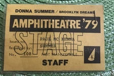 Donna Summer Brooklyn Dreams 1979 Backstage Pass Amphitheater