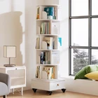 360° Rotating Bookshelf 2-5Tier Bookcase Storage Shelf Freestanding Display Rack