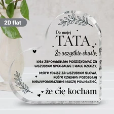 Polish 'Do moj TATA' Heart Acrylic Plaque Dad Humor & Love Gift for Father Decor