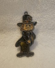 Stairned Glass Leprechaun Window Suncatcher St. Patrick's Day Irish Decor VTG