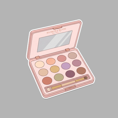 Cute Eyeshadow Palette Sticker | Aesthetic Makeup Cosmetics Decal | Waterproof V