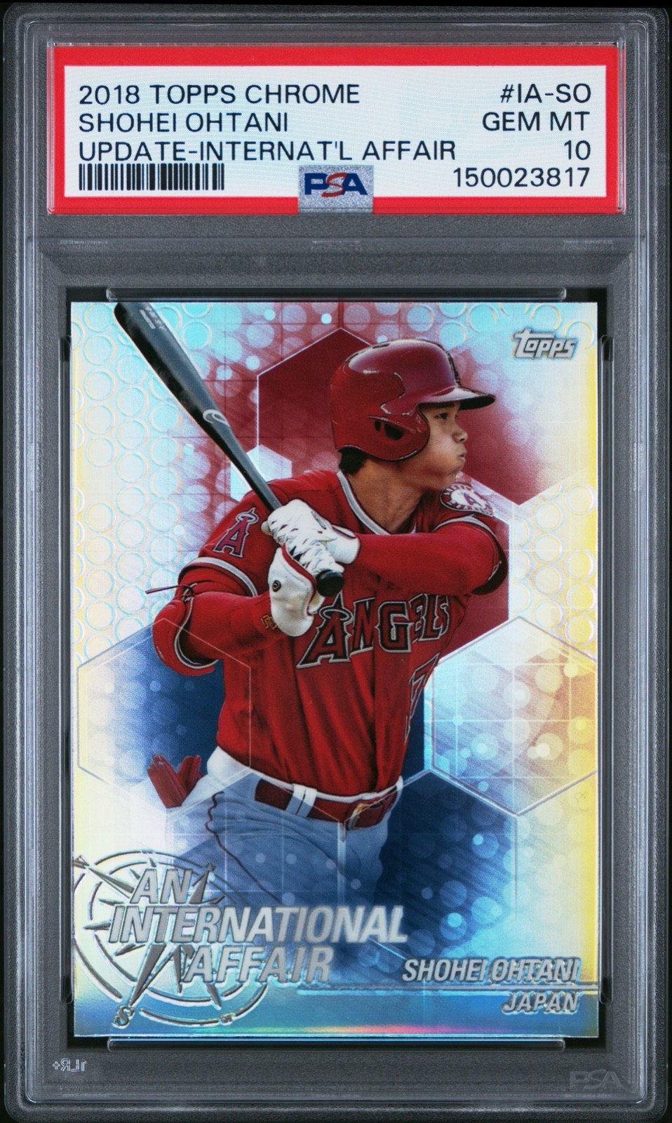 2018 Topps Chrome International Affair Shohei Ohtani RC #IA-SO PSA 10 Gem Mint