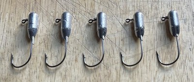 1/4 Ounce Tapered Tube Skirt Jigs 5 Pieces Fishing Hook Eagle Claw 570 Size #1/0