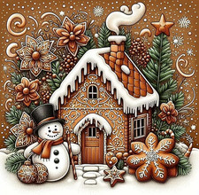 Christmas Snowman House Ball Diamond Art Painting Kits for Adults,Winter Diamond