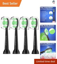Replacement Brush Heads for Philips Sonicare Electric Toothbrush 4-Pack Black