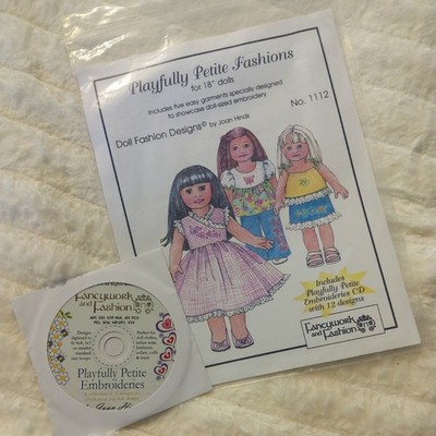 Fancy work and Fashion  DVD and Pattern Pamphlet  / Book 18'' Dolls sewing 