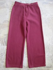 Vintage College Town Women's Pants 27x27 Wide Straight Leg High Rise Red Wool