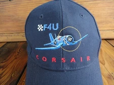 F4U Corsair Aviation Hat Baseball Cap One Size Hook & Loop Adjustable Navy Plane