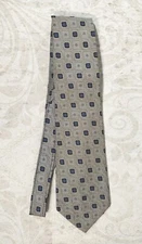 RoundTree & Yorke Silk Tie Pewter Blue 58"x 4" Made In USA