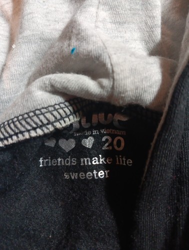 Justice 04 Hoodie Size 20 Black Pink Glitter - Picture 3 of 7
