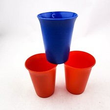 Vintage Tupperware 109-42 108-39 Sippy Cups Glasses Blue Red Stacking NO LIDS