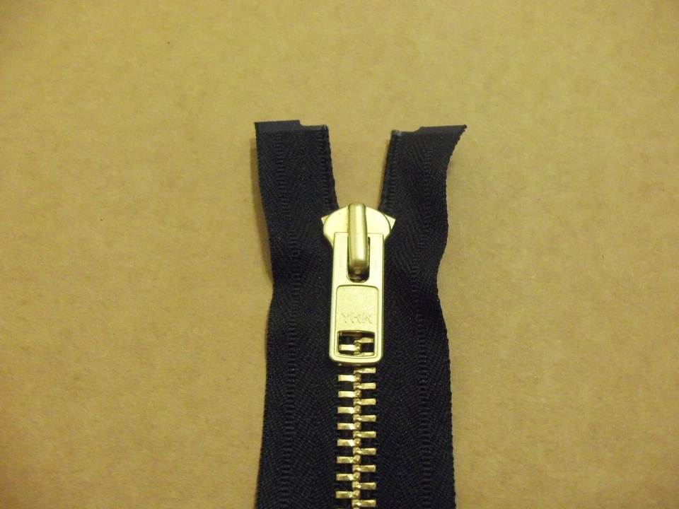 #10 26" YKK Resistente Negro Latón Separador/Chaqueta Cremallera Foto 2 de 3