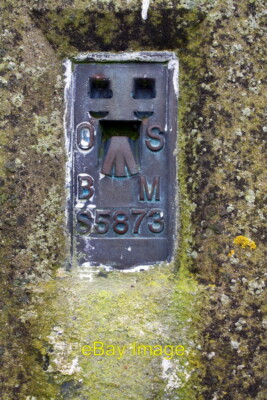 Foto 6x4 Benchmark auf Langdon Trigpunkt Mautrad Ordnance Survey f c2015