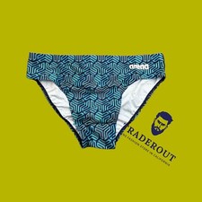 Arena men navy blue green Kikko Swim Brief bikini swimwear swimsuit size 36