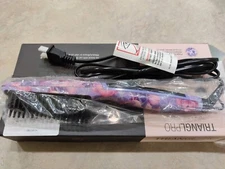 Calista Triangl Pro Heated Hair Detailer Brush Hair Styling Purple Orchid Flower