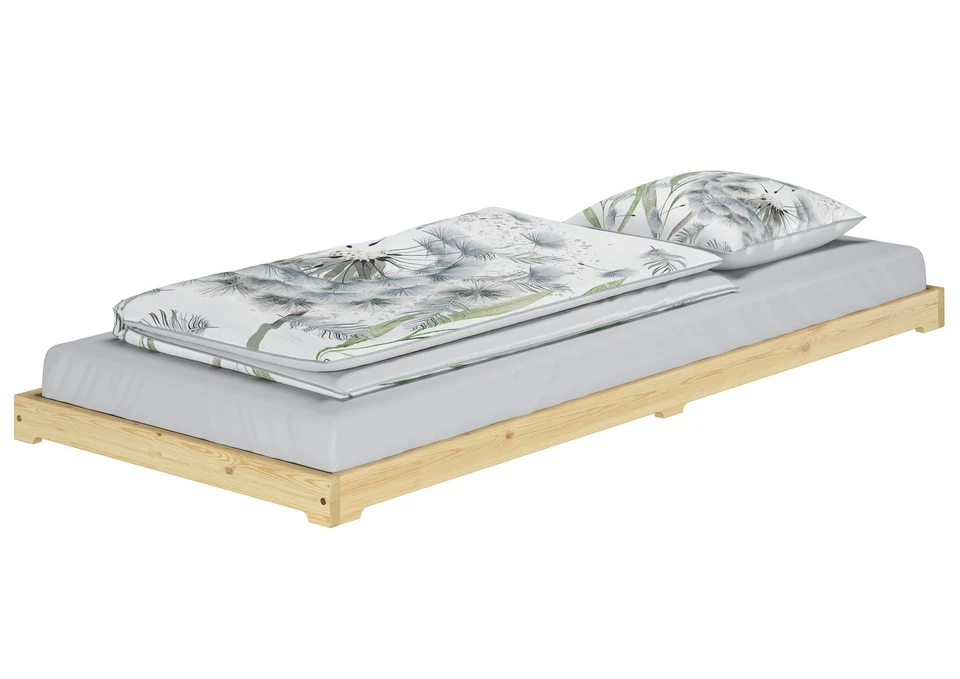 Petit lit en pin très bas, base idéale pour combiner avec futon surface 80x180 - Photo 1/1