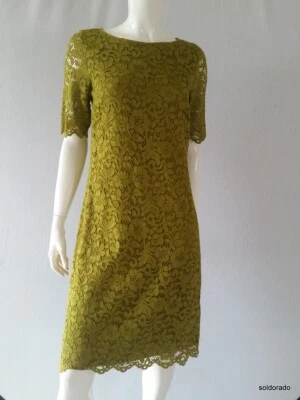 HALLHUBER DONNA Kleid Spitze dark limone Gr.34=UK6*NEU - Bild 1 von 4