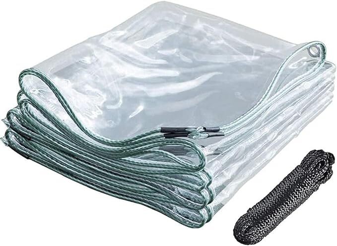 Ansgery 8x10 Foot Clear Tarp - 24 Mil Thick, Heavy Duty Waterproof Cover - View #12