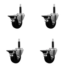 3.5 Inch Phenolic Swivel 3/4 Inch Expanding Stem Caster Set with Brake SCC