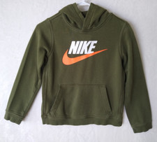 Nike Boys Pullover Hoodie Olive Green L Fleece Sportswear Club Sweatshirt Hooded