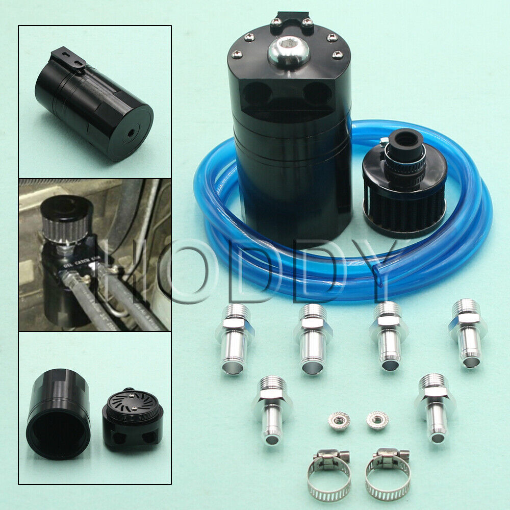 Rodspeedracing Aluminum Oil Catch Can Tank With Filter – Black Anodized, For Custom Engines