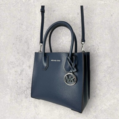 Michael Kors Tasche Handtasche Umhängetasche Jet Set Mercer Blau Navy Leder NEU