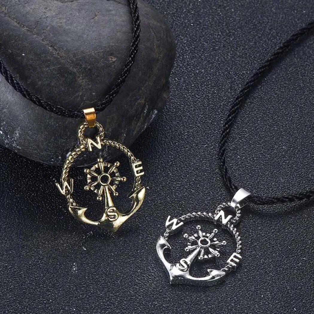 Collar Ancla Brújula Vela Piratas del Caribe Marítimo Bisutería Regalo