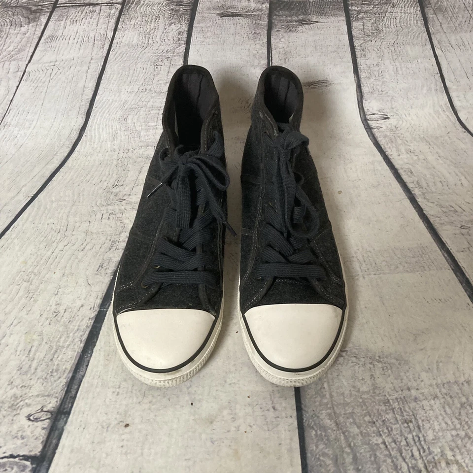 Zapatilla deportiva Lauren by Ralph Lauren para mujer talla 8B caña alta enero II franela gris y2k Foto 3 de 4