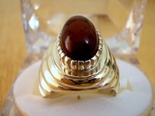 Yemeni Aqeeq Ring 925 Sterling Silver Red Agate Mens Ring Natural Gemstone