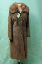 Schöner Damen Lamm Fell Mantel braun vintage Zaren 42/L shearling echt Leder