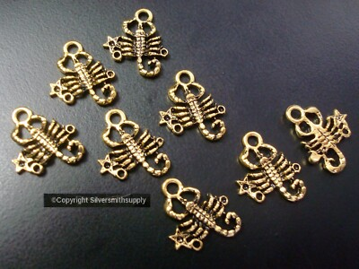 #ad SCORPION jewelry pendants charms 8 antique gold plated earring findings CFP168 $2.95